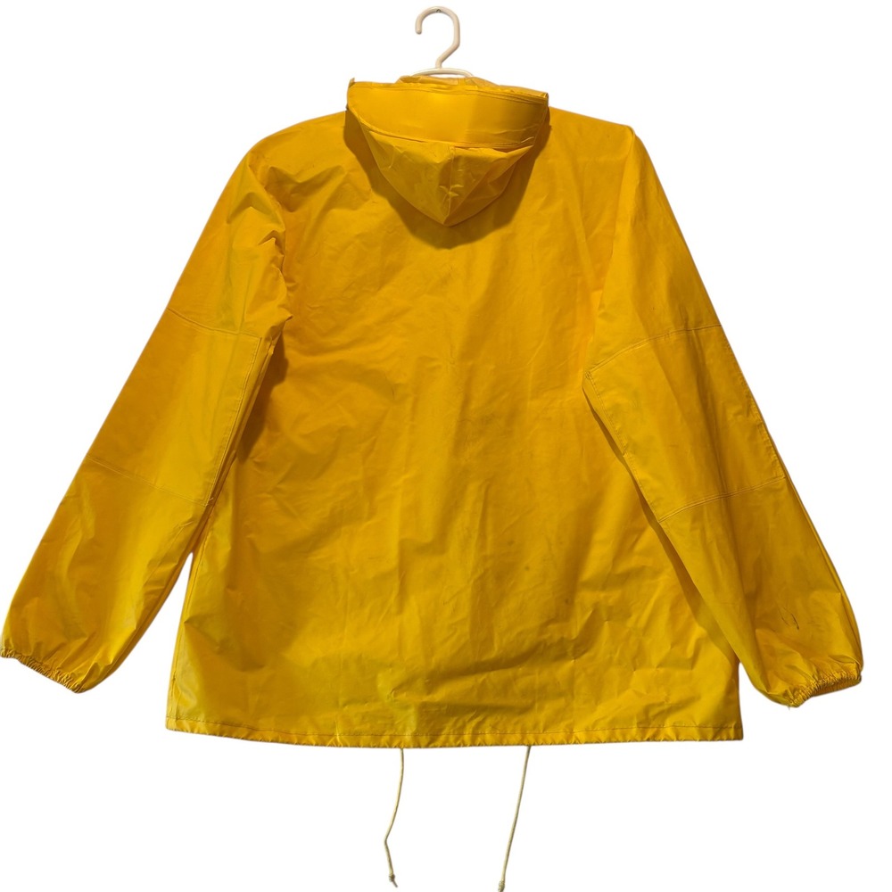 Chris-Craft Vintage Yellow PVC Nylon Rain Jacket Mens Medium Hooded Slicker 7022 - Picture 2 of 14